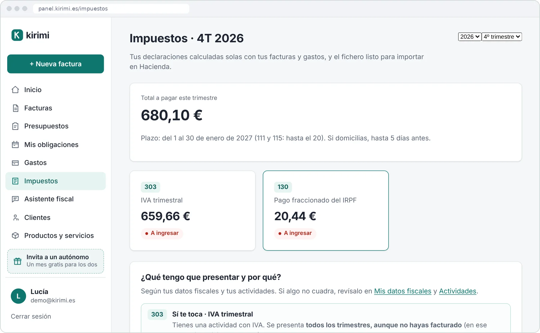 Impuestos del trimestre: total a pagar, modelos 303 y 130 y por qué te toca cada uno